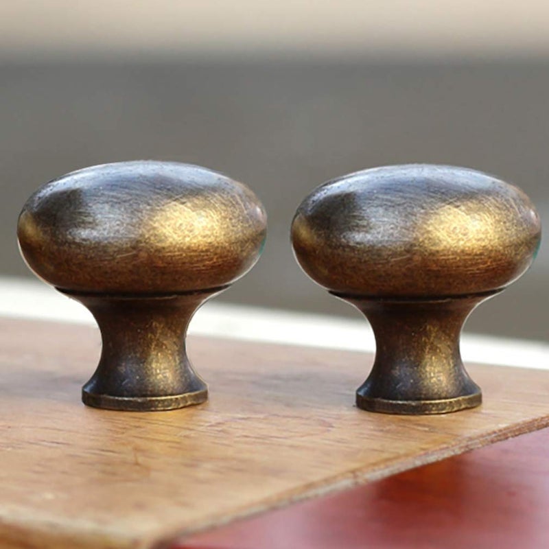 Tiazza 4pcs Solid Brass Knobs Antique Cabinet Drawer Small Pulls Modern Minimalist Handle (Antique Bronze) - Image 4